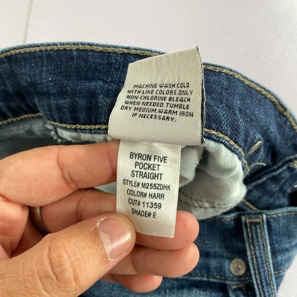 Hudson Jeans Mens 32x29 Blue Byron Five Pocket Straight Denim Dark Wash Stretch - Picture 6 of 11